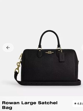 Coach Rowan Large Satchel in Black with Gold Hardware